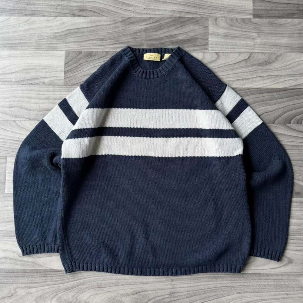 The Limited America Vintage Y2K Navy Striped Sweater